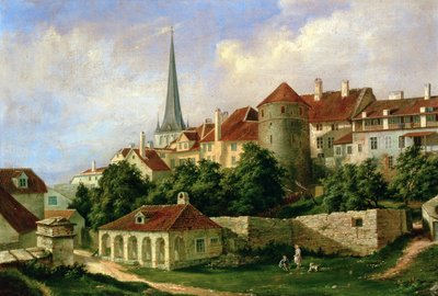 A View of Tallinn with Hattorpe Tower by Alexander Georg Schlater